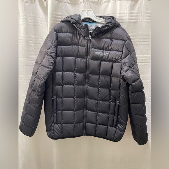 FLY racing down puffer jacket hooded black large - Picture 2 of 10